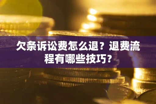 北京欠条诉讼费怎么退？退费流程有哪些技巧？